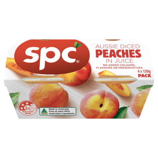 SPC Peaches in Juice 4 x 120g