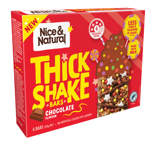 Nice & Natural Thickshake Bars Chocolate 6 Bars 120g