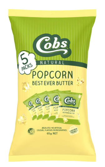 Cobs Natural Popcorn Best Ever Butter 5 Packs 65g