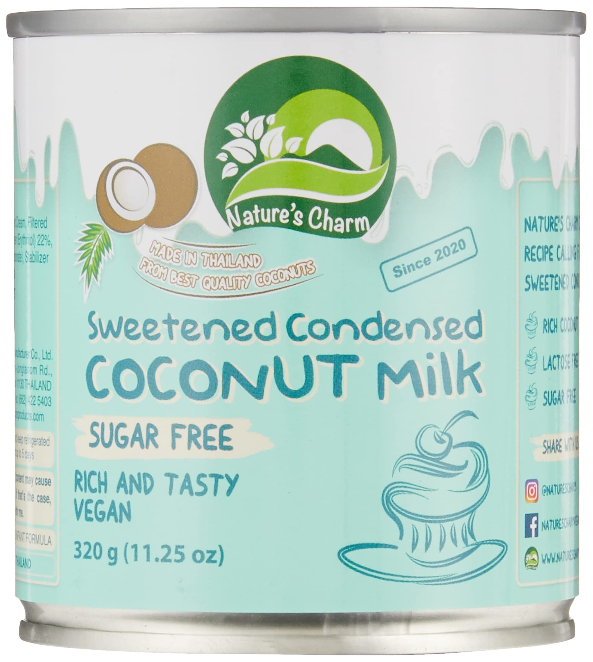 Natures Charm Sweetened Condensed Coconut Milk Sugar Free 320g
