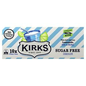 Kirks Soft Drink Lemonade Sugar Free Cans 10 x 375ml