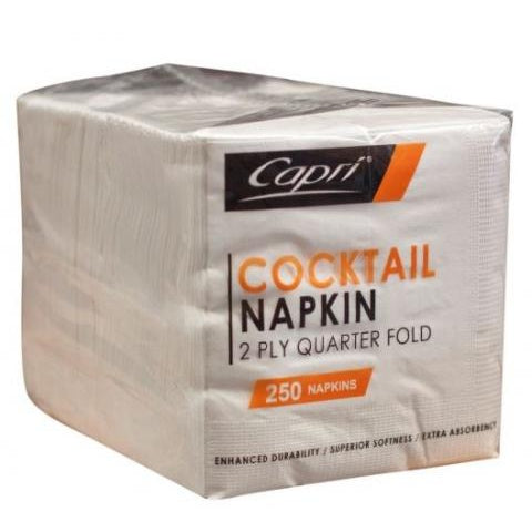 Capri 2Ply Cocktail Napkin White (250)