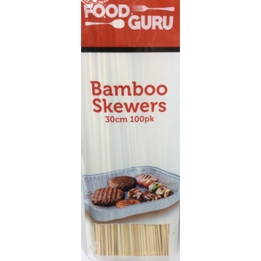 Food Guru Bamboo Skewers 25cm 100pk