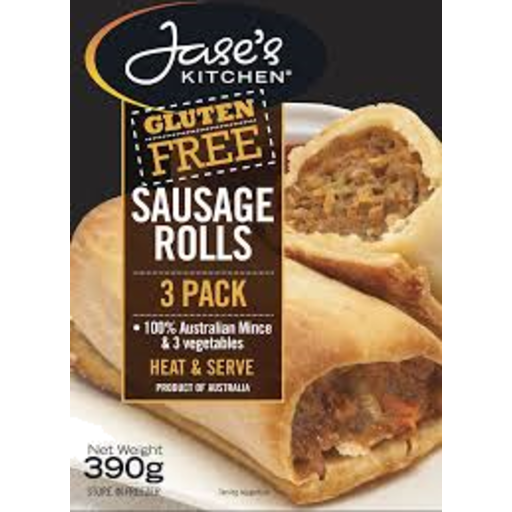 Jase's GF Sausage Rolls 3pk 390g