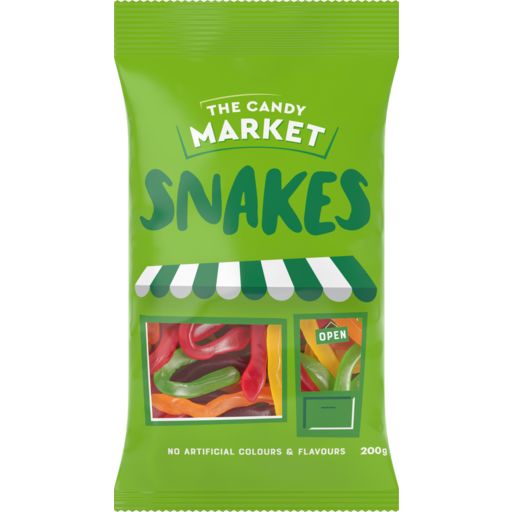 BULK BUY Candy Market Snakes 200g (Carton of  12)