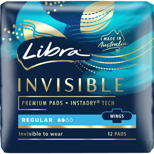 Libra Invisible Regular Pads with Wings 12pk *