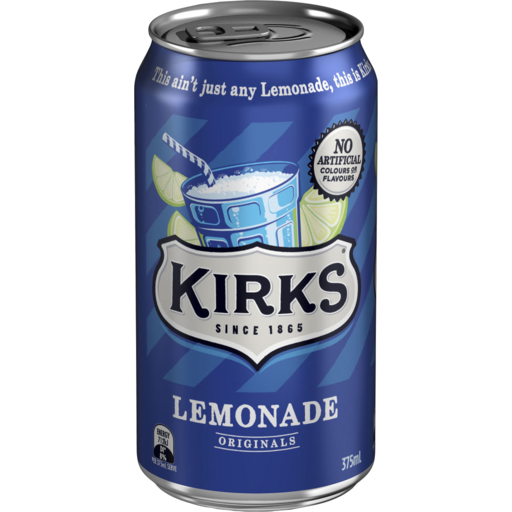 Kirks Soft Drink Lemonade Can 375ml (ea)