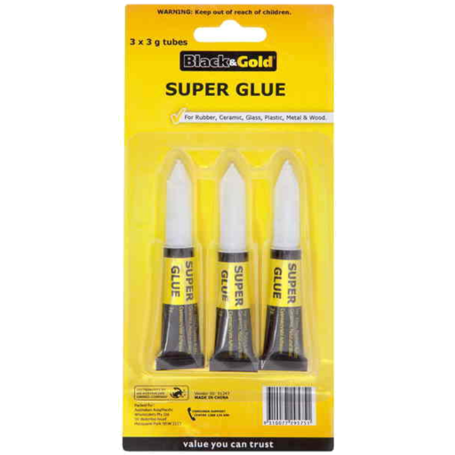 Super Glue Black & Gold 3 pk