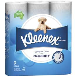Kleenex Complete Clean Toilet Paper White 9pk