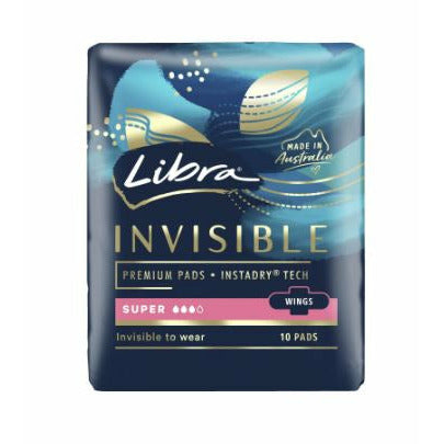 Libra Invisible Pads Super with Wings 10pk *