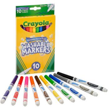 Crayola 10pk Washable Fineline Markers