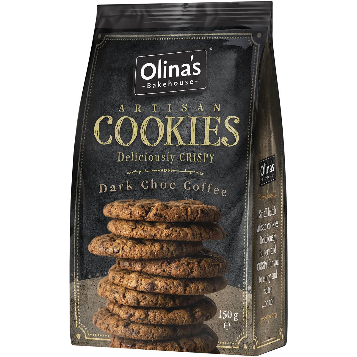 Olina's Bakehouse Artisan Cookies Dark Choc Coffee 150g