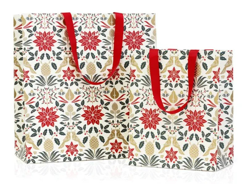 Gift Bag Poinsettia Red - Large