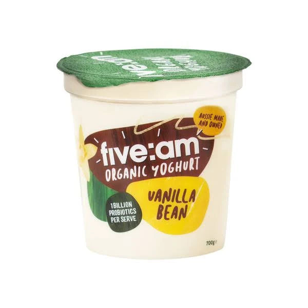 Five AM Organic Yoghurt Vanilla Bean 700g