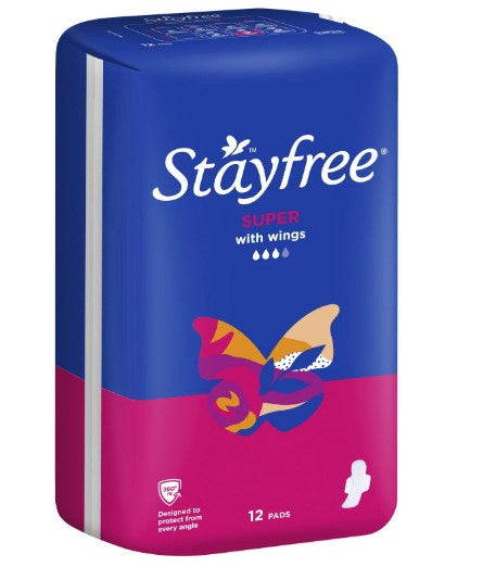 Stayfree Slim Super Pads with Wings 12 Pk