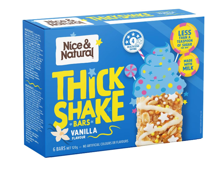 Nice & Natural Thickshake Bars Vanilla 6 Bars 120g