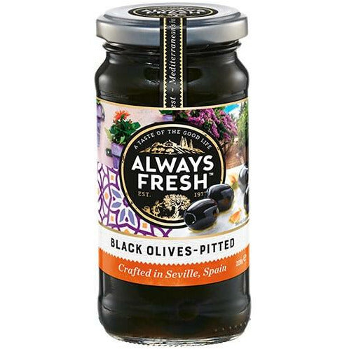 Always Fresh Black Olives Pitted 220g
