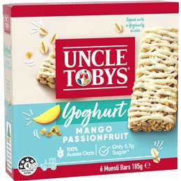 Uncle Tobys Muesli Bars Yoghurt & Mango & Passionfruit 6pk/185g