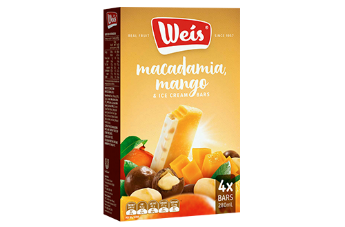 Weis Macadamia and Mango Ice Cream Bars 4pk