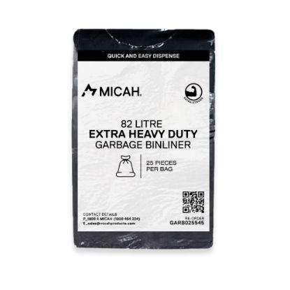 Micah Garbage Bin Liner Extra Heavy Duty 82L Pk 25