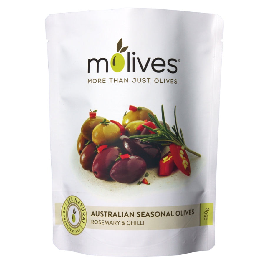 Molives Australian Seasonal Olives Rosemary & Chilli 250g