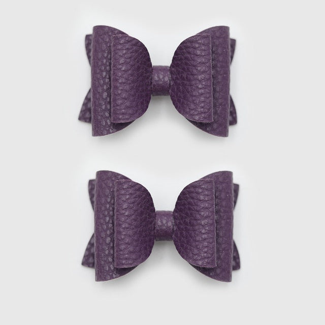 Girls Scarf Clip - Leather Purple