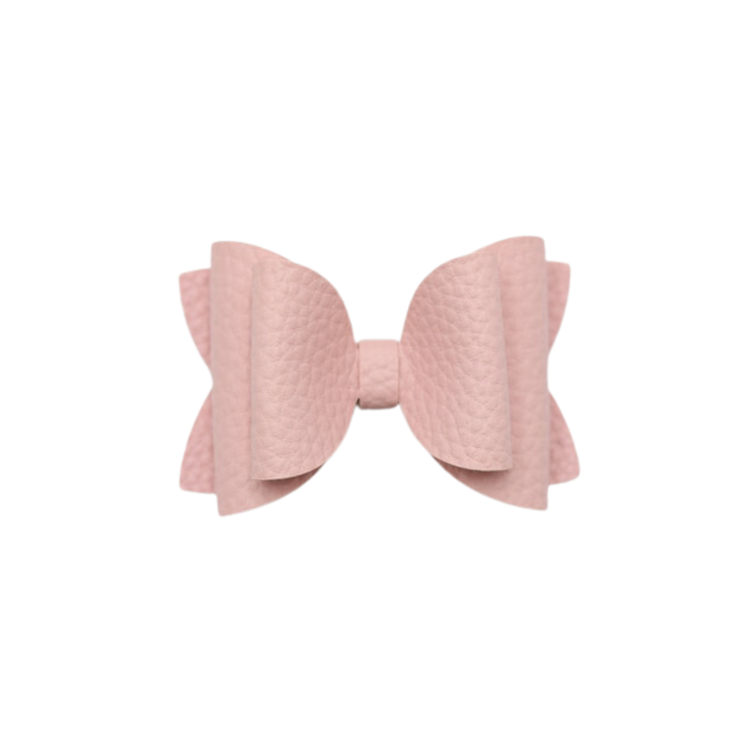 Girls Hair Clip - Leather Pale Pink