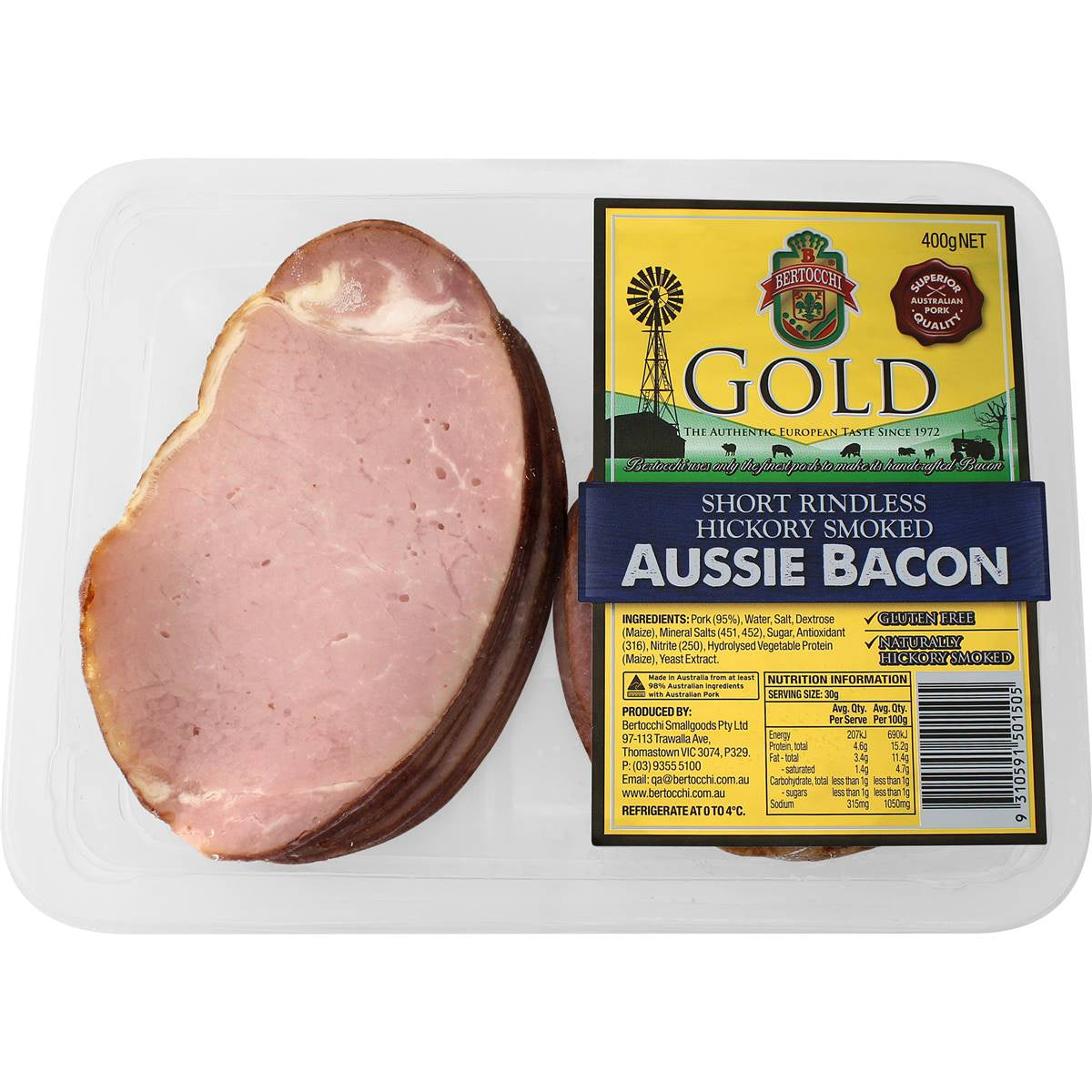 Bertocchi Aussie Gold Short Cut Bacon 400g