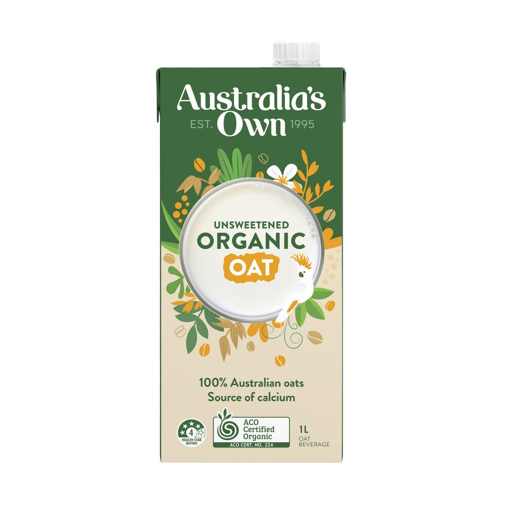 Australia's Own Unsweetened Organic Oat Milk UHT 1L