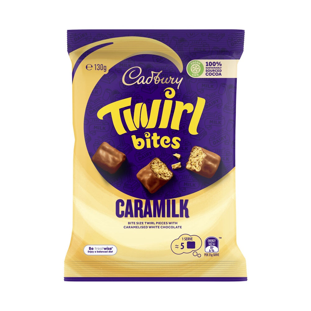 Cadbury Chocolate Bites Caramilk Twirl 130g