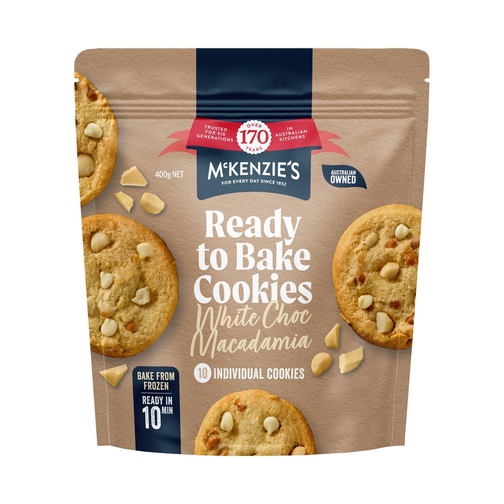 McKenzie's Ready To Bake White Choc & Macadamia Cookie 400g