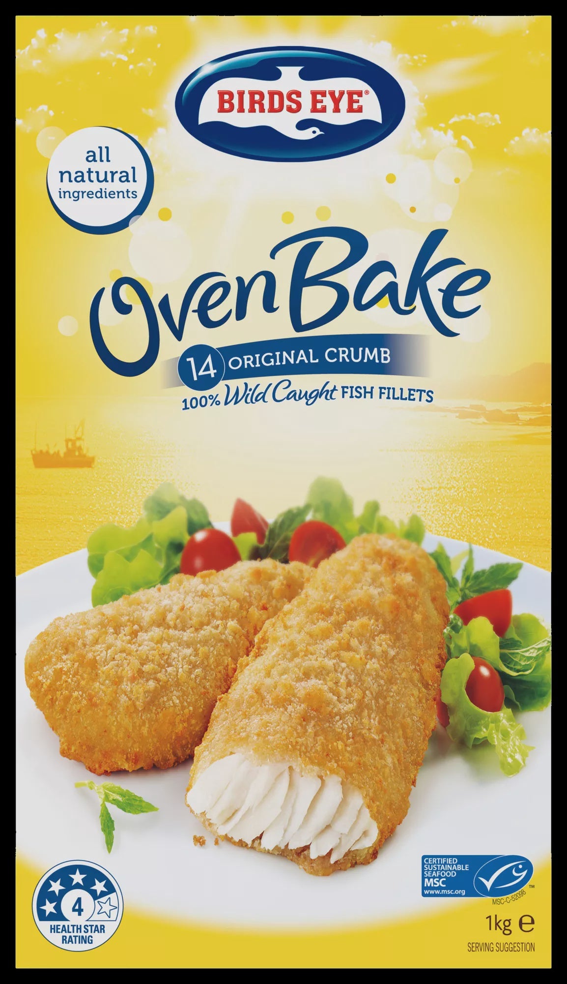 Birds Eye Oven Baked Crumbed Fish 14p 1kg