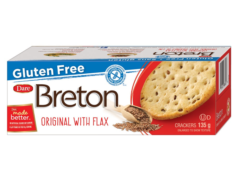 Breton Gluten Free Crackers Original with Flax 135g