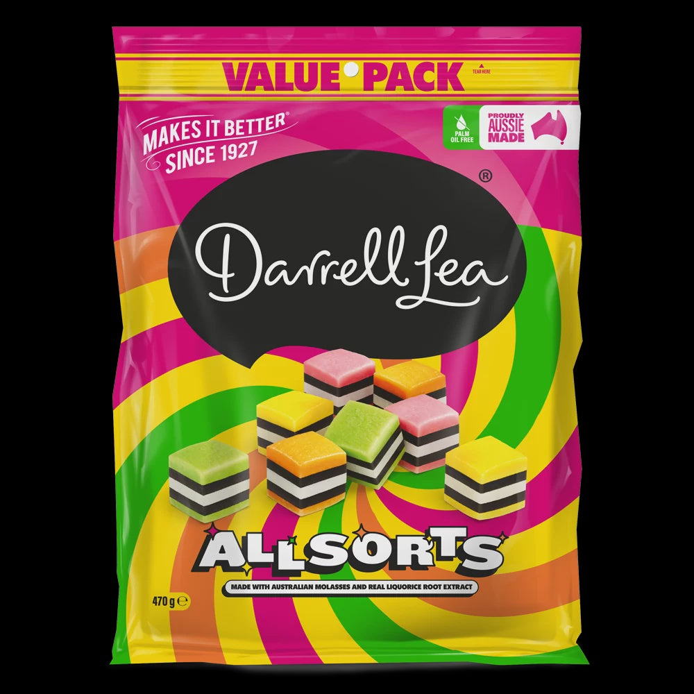 Darrell Lea Liquorice Allsorts Value Pack 470g