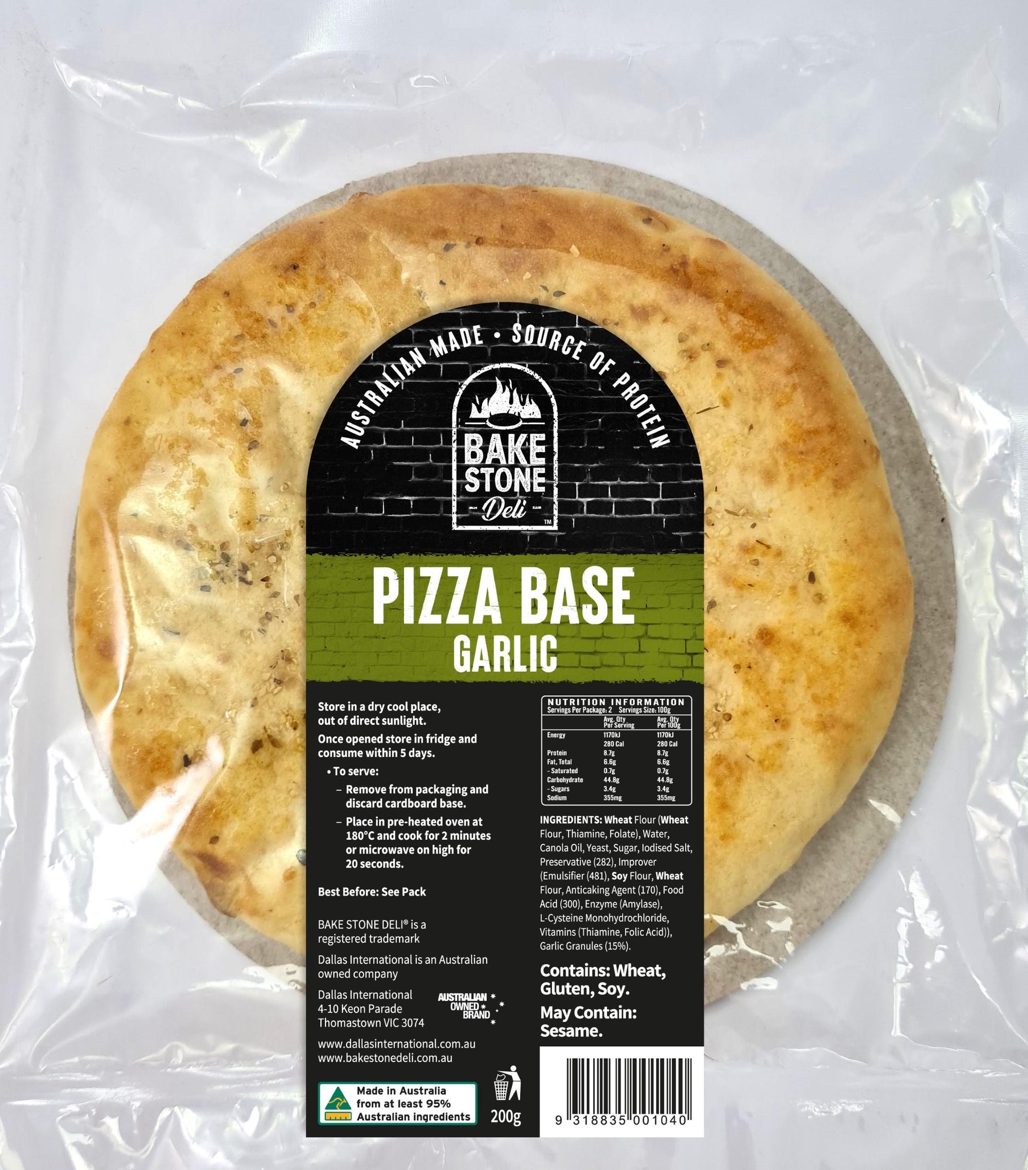 Bake Stone Pizza Base Garlic 9"