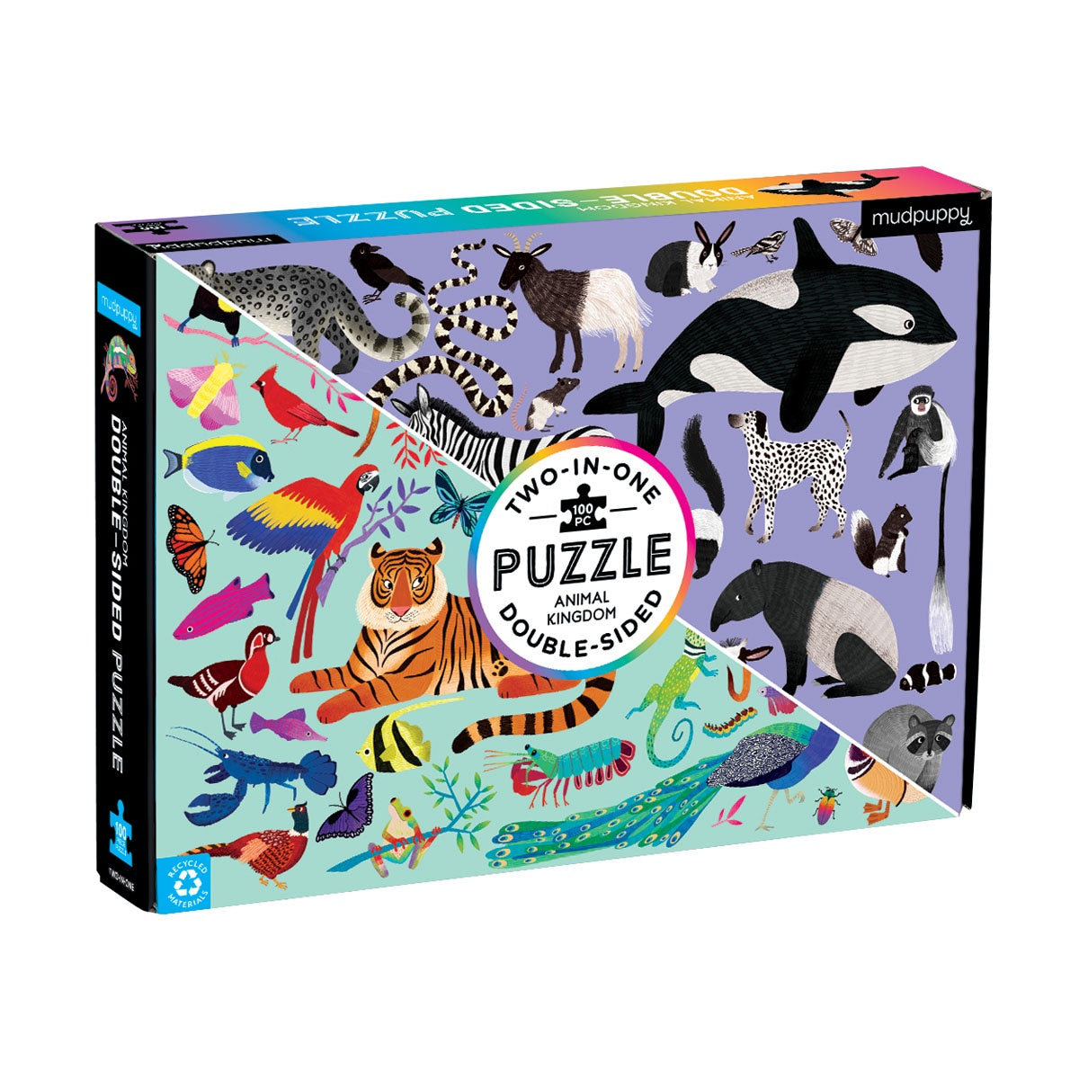 Mudpuppy 100 Pc Double-Sided Puzzle - Animal Kingdom