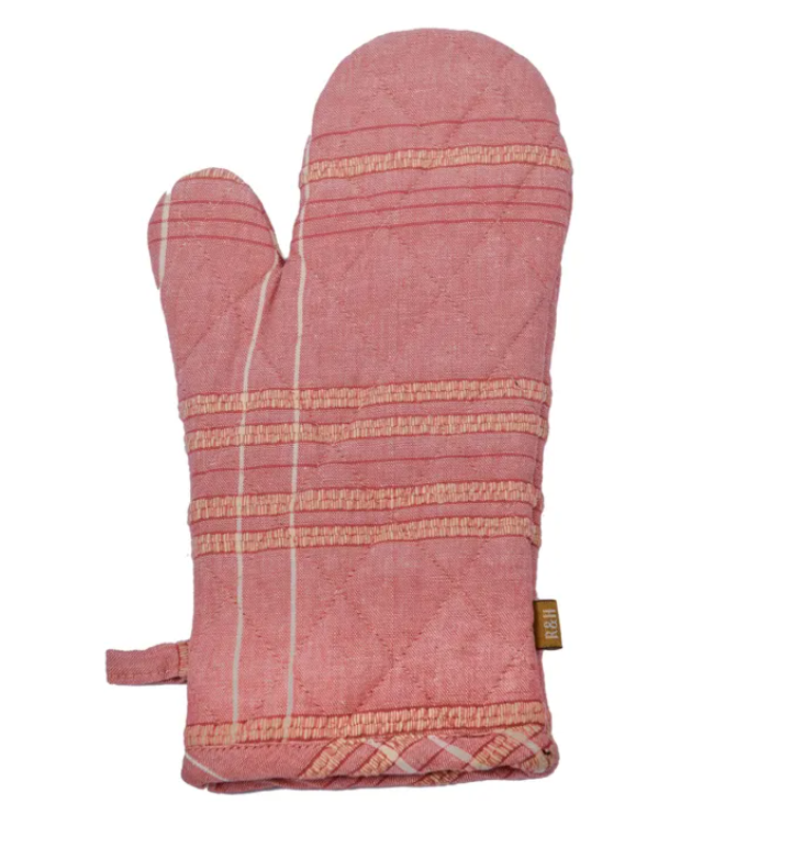 Textured Check Double Oven Glove Fig