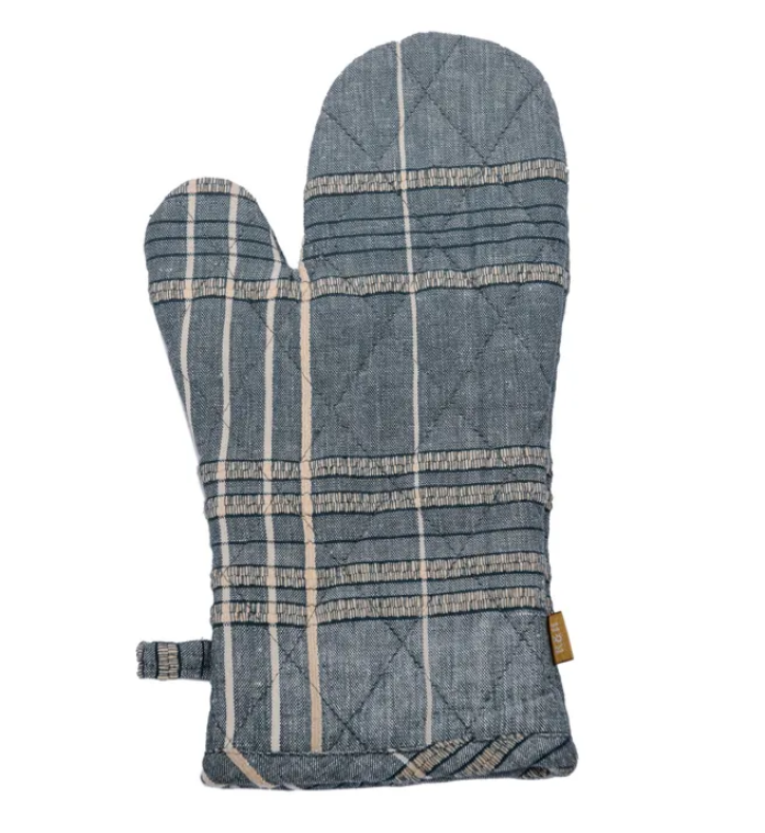 Textured Check Oven Glove Blueberry