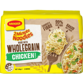 Maggi 2 Minute Wholegrain Chicken Flavour Instant Noodles 5pk