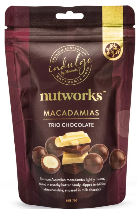 Nutworks Indulge Trio Chocolate Macadamia 200g