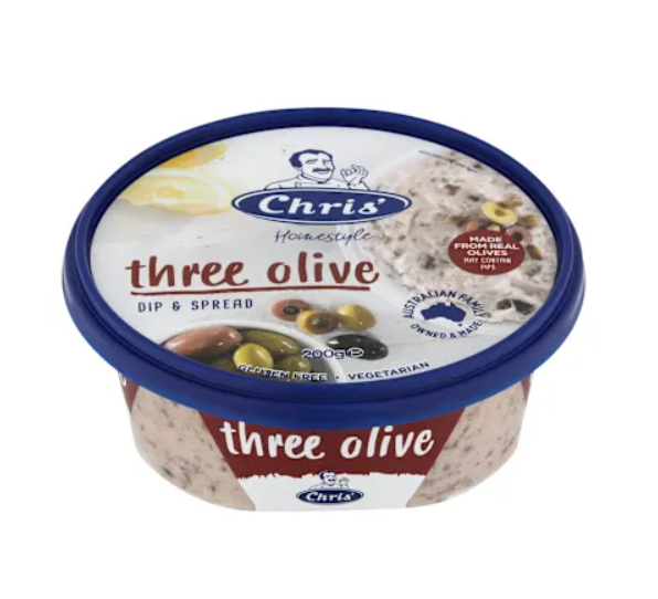 Chris' Homestyle Three Olive Dip 200g