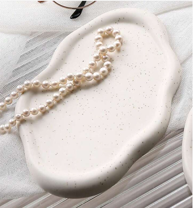 Nordic Style Speckle Ceramic Cloud Shaped Storage Tray