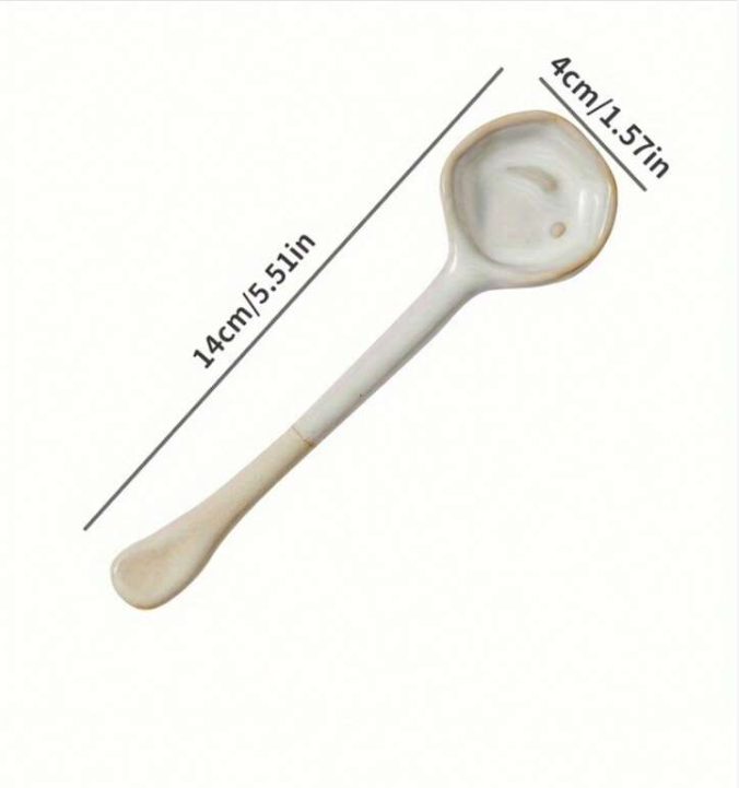 White Ceramic Spoon