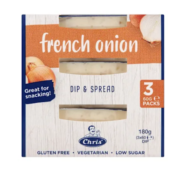 Chris Homestyle Dip French Onion 3x60g