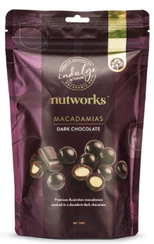 Nutworks Dark Chocolate Macadamias 200g