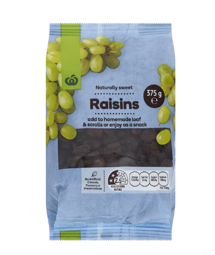 Woolworths Raisins 375g