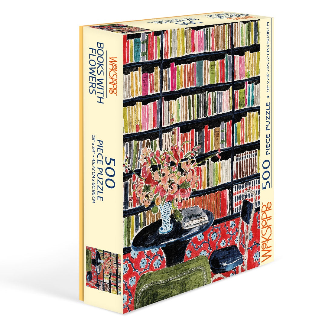 WerkShoppe 500pc Puzzle - Books with Flowers