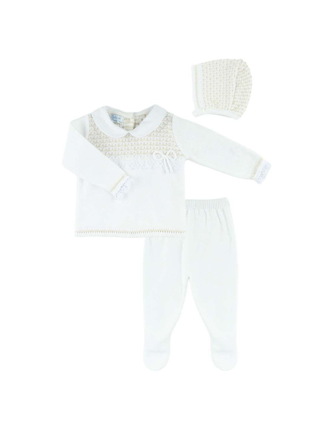 Dulce De Fresa White Wool Set 1mth