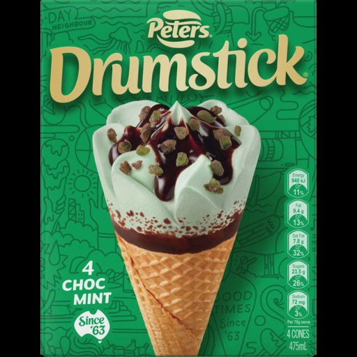 Peters Drumstick Choc Mint Pk4