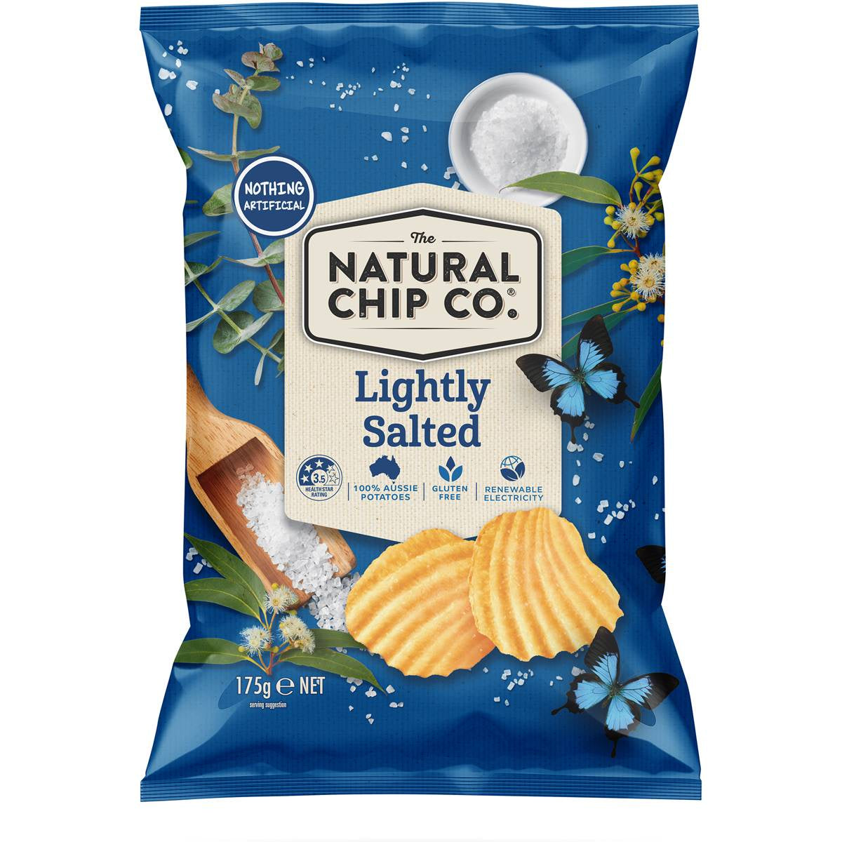 The Natural Chip Co Potato Chips Lightly Salted 175g